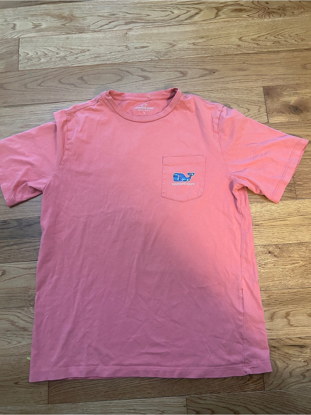 Vineyard Vines Kids Large Pink Graphic Pocket Tee Whale Logo Shirt